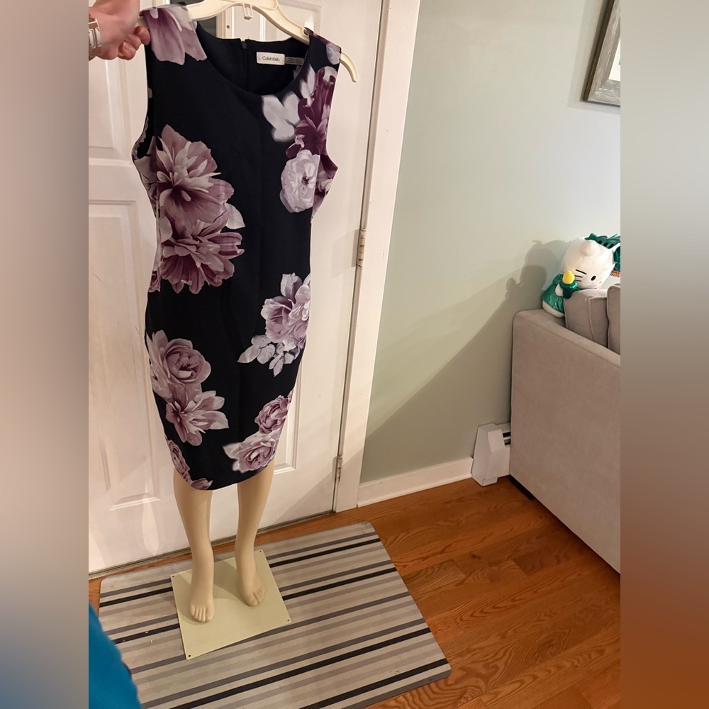 Calvin Klein Black and Purple Dress